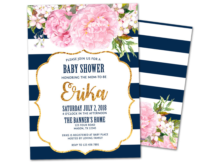 Blush Pink Baby Shower Invitation