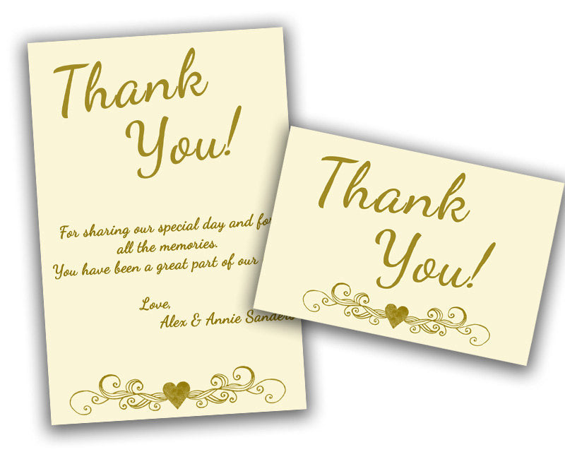 50th Wedding Anniversary Ivory Thank You Cards | Party Print Express for Free Printable 50th Anniversary Cards