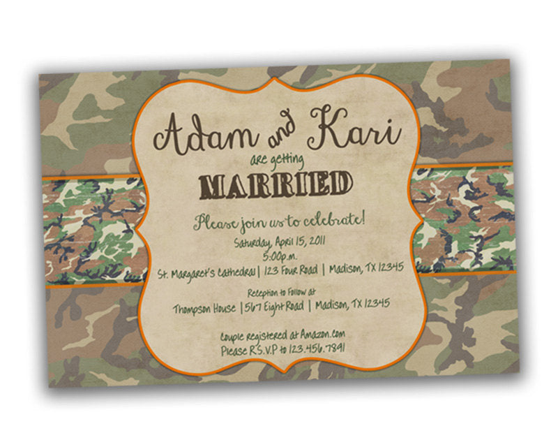 Camouflage Wedding Invitation | Party Print Express