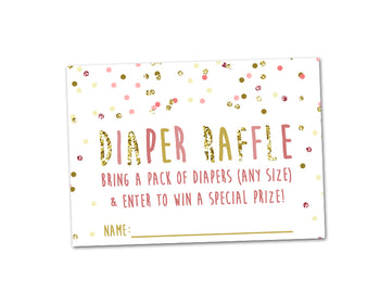 Pink and Gold Baby Shower Diaper Raffle Tickets or Books for Baby