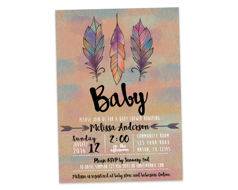 Tribal Baby Shower Invitation for a Boy