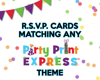 RSVP Cards Matching any Party Print Express Theme