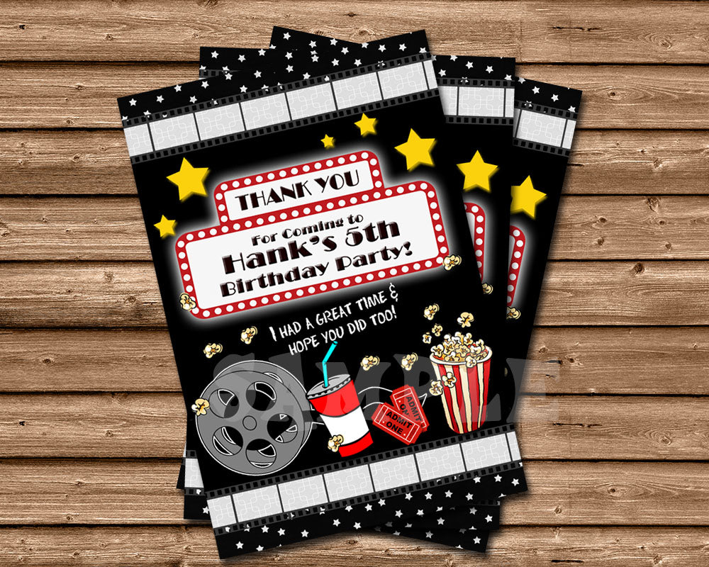 Movie Night Thank You Card | Party Print Express Movie Night Thank You Card | Party Print Express