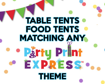 Food Table Tents Matching any Party Print Express Theme