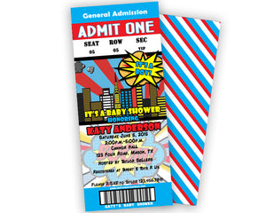 Comic Superhero Baby Shower Invitations Party Print Express