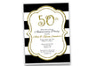 Black and Gold 50th Wedding Anniversary Invitation