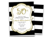 Black and Gold 50th Wedding Anniversary Invitation