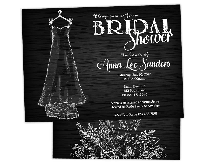 Wedding Dress Bridal Shower Invitations