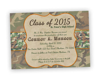 Camouflage Graduation Invitations
