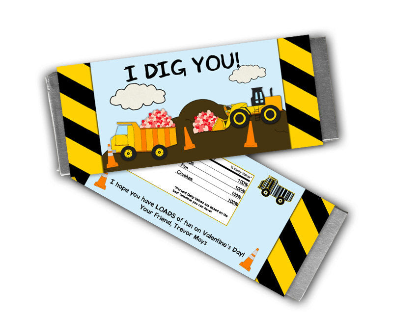 I DIG you Valentine Candy Wrappers Dump Truck | Party Print Express i-dig-you-valentine-candy-wrappers-dump-truck-party-print-express