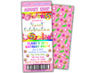 Pink Candyland Birthday Ticket Invitations