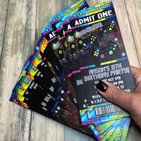 Game Truck Video Game Ticket Invitations