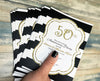 Black and Gold 50th Wedding Anniversary Invitation