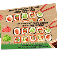 Kids Sushi Board Party Invitations