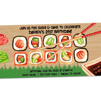 Kids Sushi Board Party Invitations
