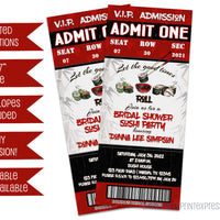 Sushi Admission Ticket Invitation