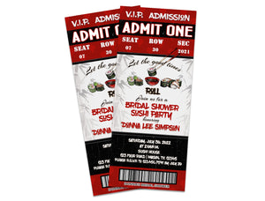 Sushi Admission Ticket Invitation
