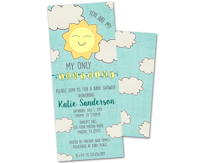 You are my sunshine baby shop shower invitations
