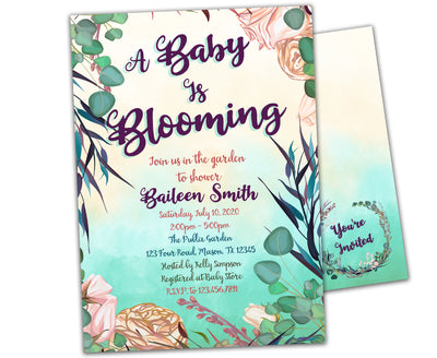 Floral Garden Baby Shower Invitations