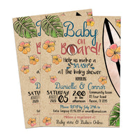 Baby on Board Pool Baby Shower Invitations