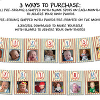 Baseball 1st Birthday Photo Banner