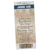 Vintage Baseball Wedding Invitations Tickets