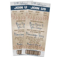Vintage Baseball Wedding Invitations Tickets
