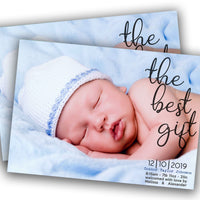 Photo Christmas Birth Announcement Cards