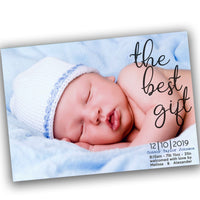 Photo Christmas Birth Announcement Cards