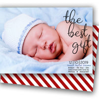 Photo Christmas Birth Announcement Cards