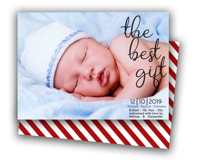 Photo Christmas Birth Announcement Cards