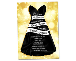Little Black Dress Invitation Bridal Shower