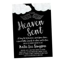Black Heaven Sent Invitations