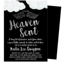 Black Heaven Sent Invitations
