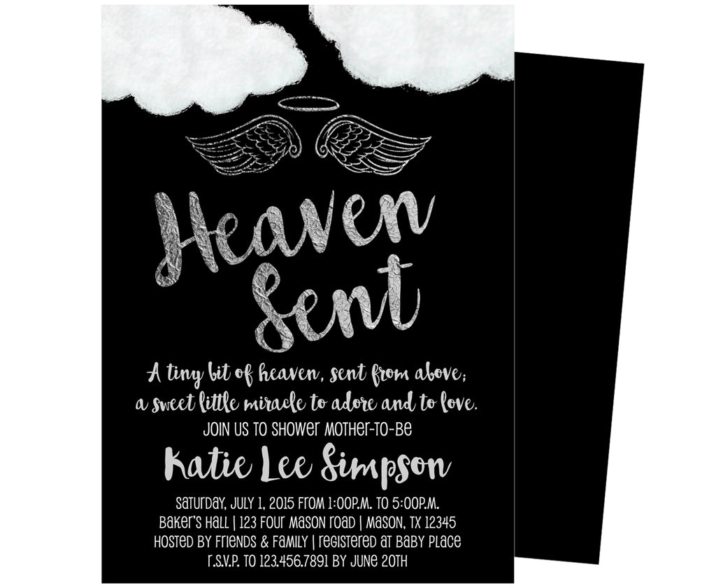 Black Heaven Sent Invitations