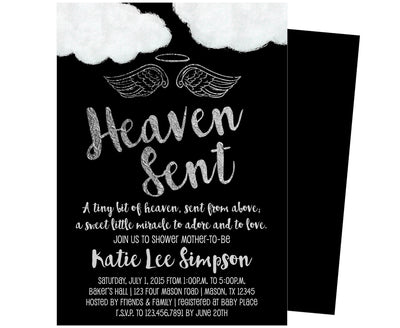 Black Heaven Sent Invitations
