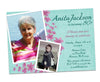 Blue Floral Birthday Invitation for Women