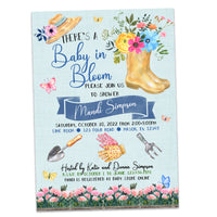 Blue Boys Baby in Bloom Shower Invitations