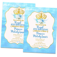 Icy Blue Princess Birthday Invitations