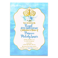 Icy Blue Princess Birthday Invitations
