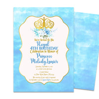 Icy Blue Princess Birthday Invitations