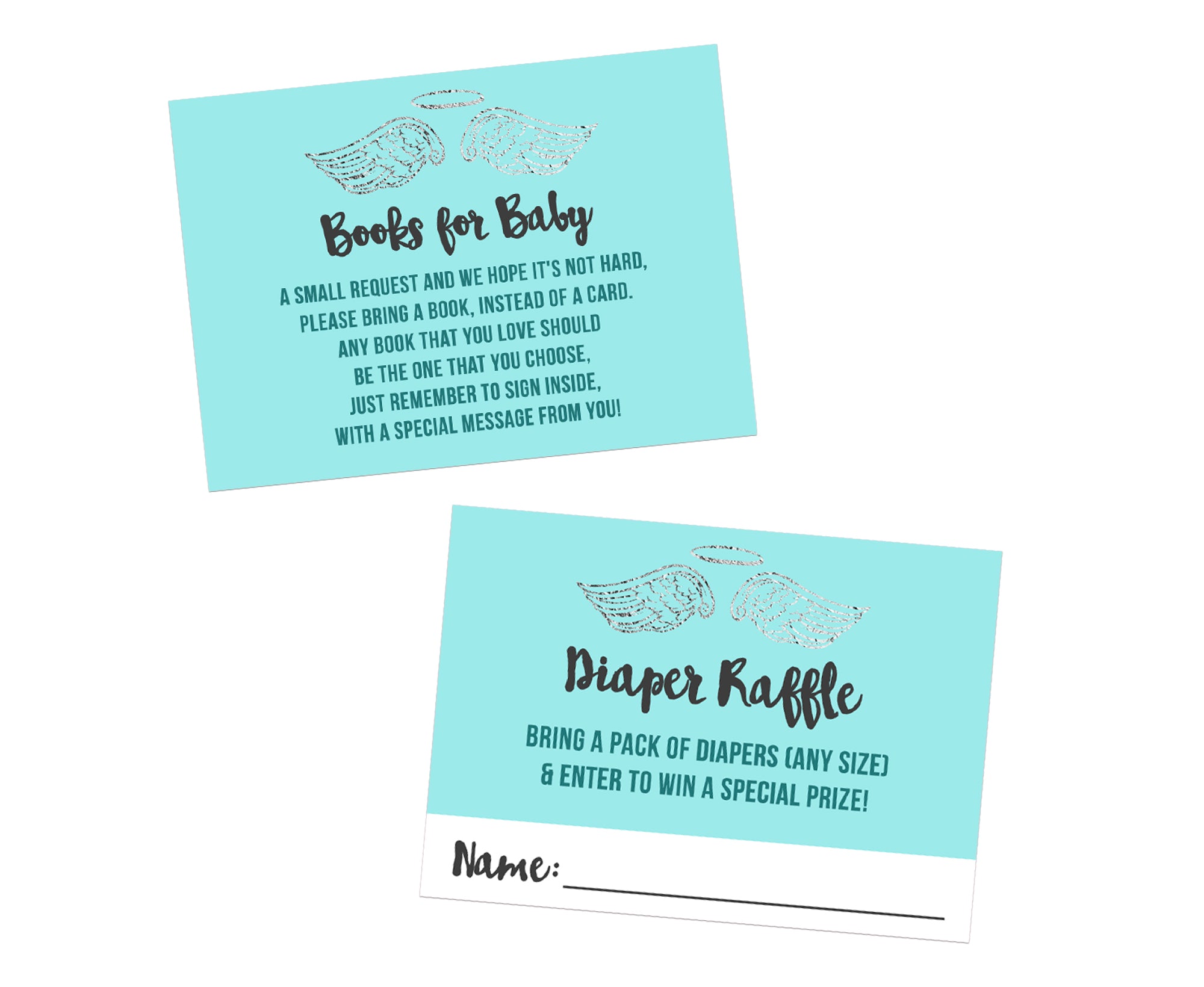 Baby Shower Diaper Raffle Inserts Blue Whale Baby Shower Scallop
