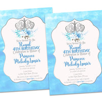 Icy Blue Princess Birthday Invitations