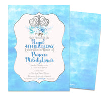Icy Blue Princess Birthday Invitations