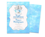 Icy Blue Princess Birthday Invitations