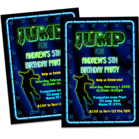 Boys Jump Trampoline Birthday Invitations