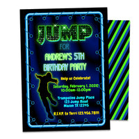 Boys Jump Trampoline Birthday Invitations
