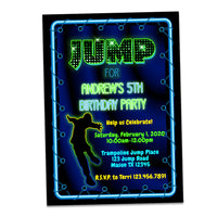 Boys Jump Trampoline Birthday Invitations