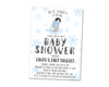 Penguin Baby Shower Invitations Blue Snowflake Boy