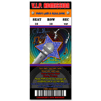 Boys Pop Star Birthday Ticket Invitations